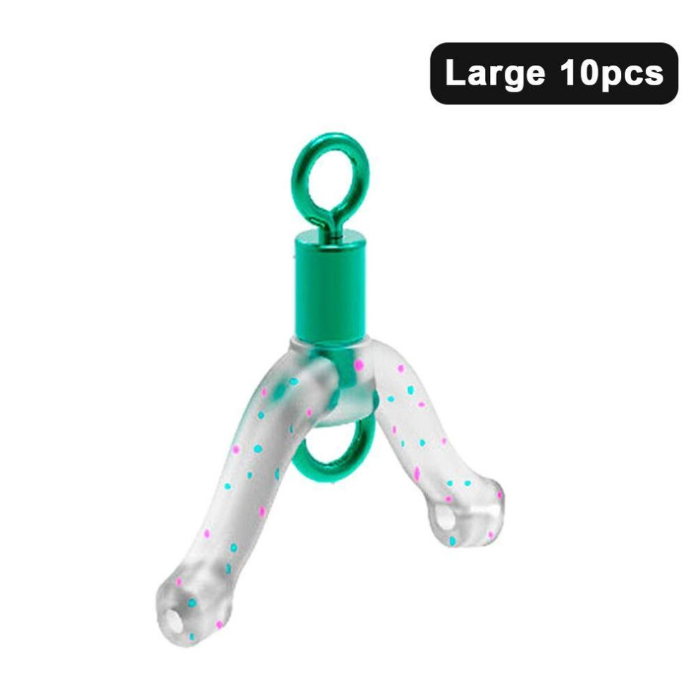 (Large 10pcs) 10pcs Anti-winding Unloading Silica Gel Eight Loop Sub Wire Connector High Elastic Fork Fishing Gear Supplies