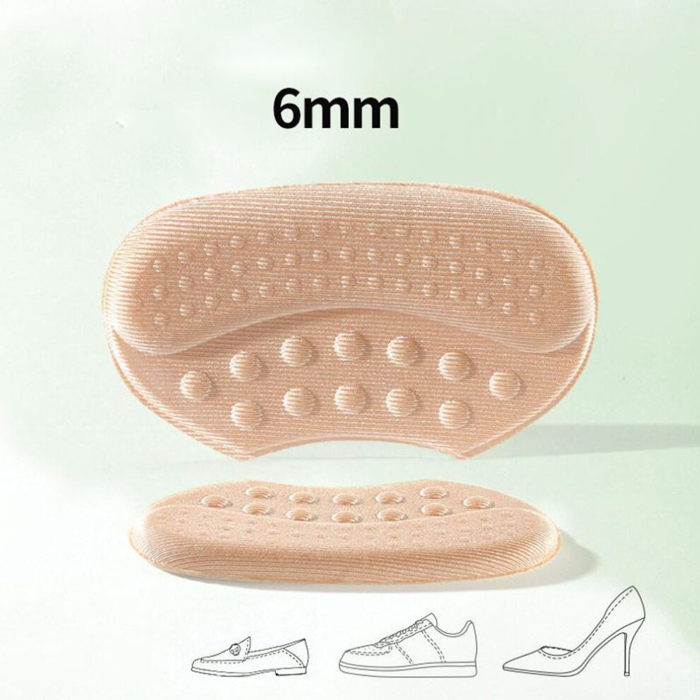 (beige, 2PCS-6mm) Women Insoles For Shoes High Heel Pad Adjust Size Adhesive Heels Pads Liner Grips Protector Sticker Pain Relief Foot Care Insert