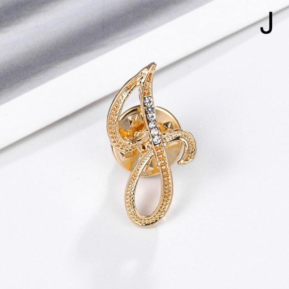 (J) 1PC Crystal Rhinestones Brooch 26 English Letter Brooches Women High Quality Jewelry Gifts
