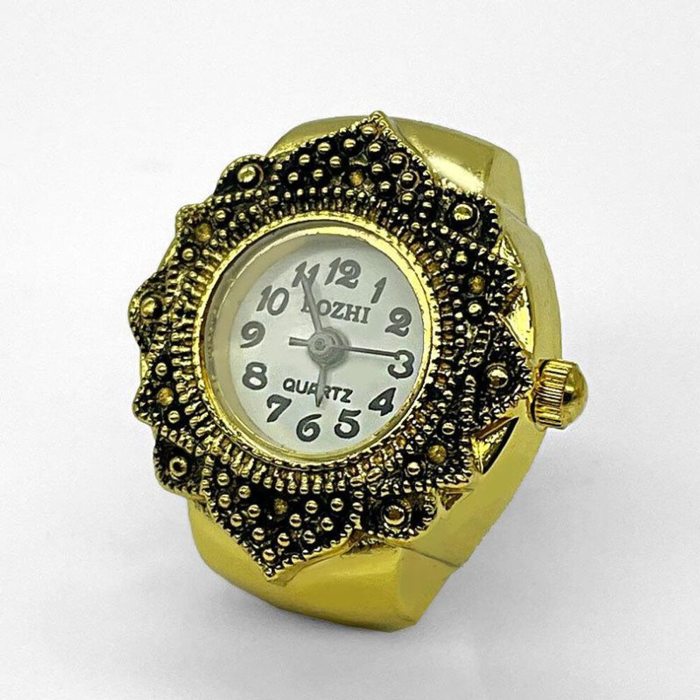 (gold,white) Finger Ring Watch Silver Color Ring Watch for Women Men Unique Design Vintage Retro Ring Watch