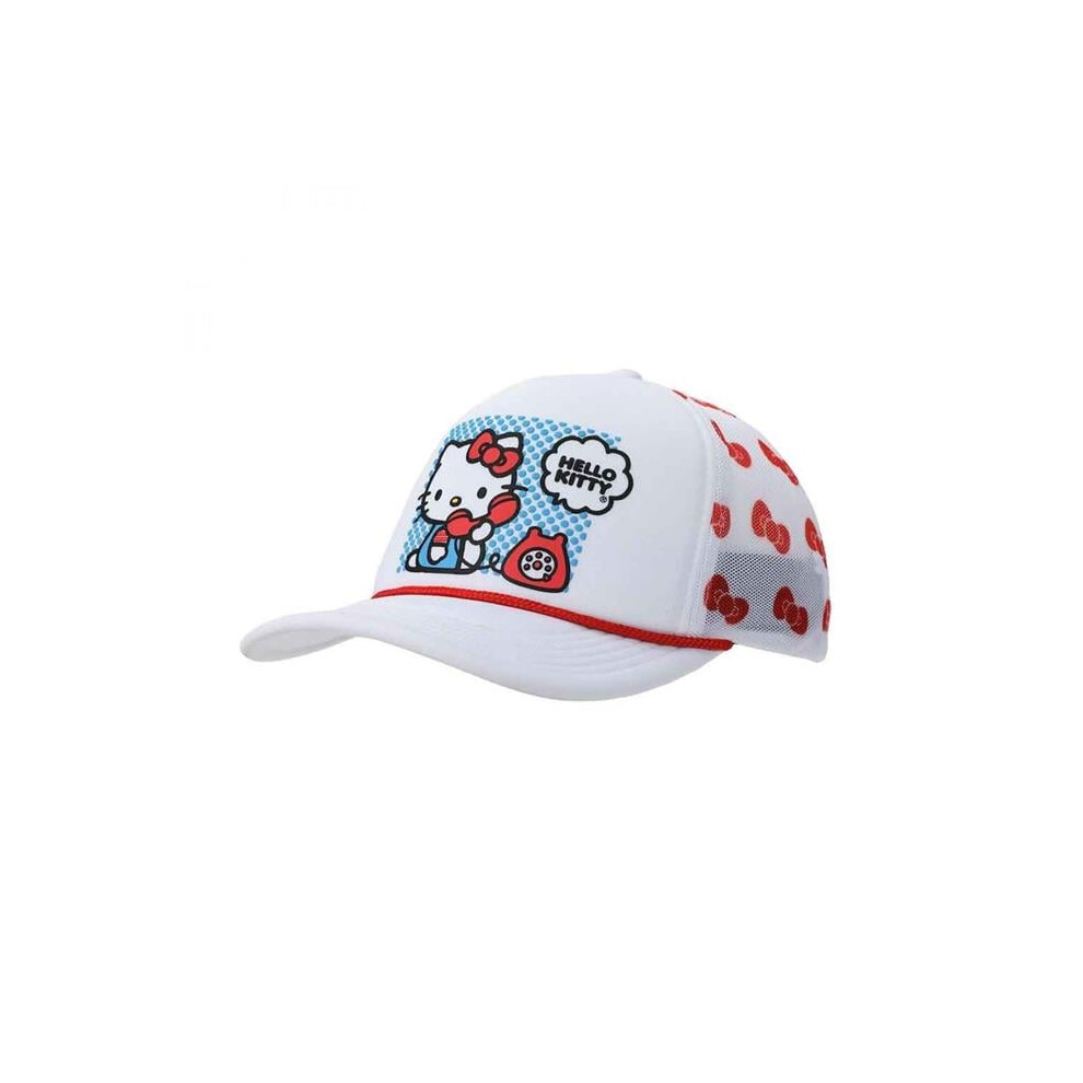 Hello Kitty 883066 Dial Phone Printed Mesh Trucker Hat