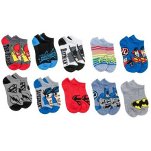 Justice League 877237 DC Assorted Boys No Show Socks - Pack of 10