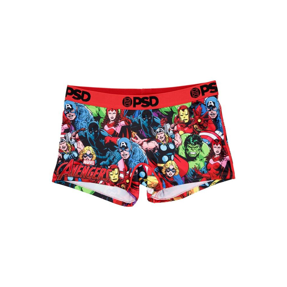 The Avengers 869809-large Heroes Collage PSD Boy Shorts Underwear, Red - Large