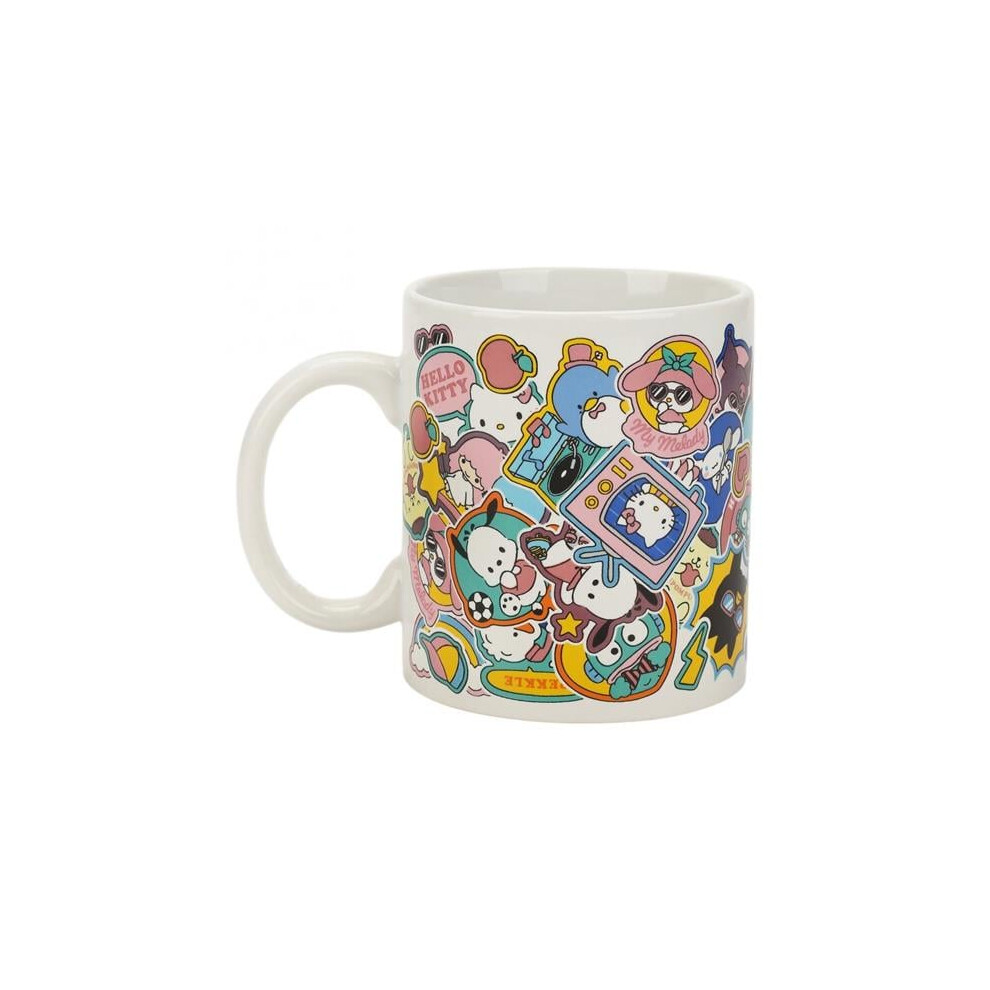 Hello Kitty 885462 Friends Sanrio Sticker Collage 16 oz Ceramic Mug