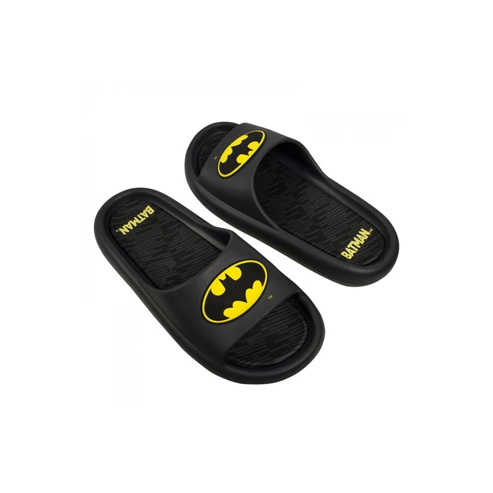 Batman 872378-size11-12 Logo Mens Cloud Comfort Foam Slide Sandals - Size 11-12