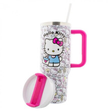 Hello Kitty 877137 All Over Print Tumbler with Lid & Straw