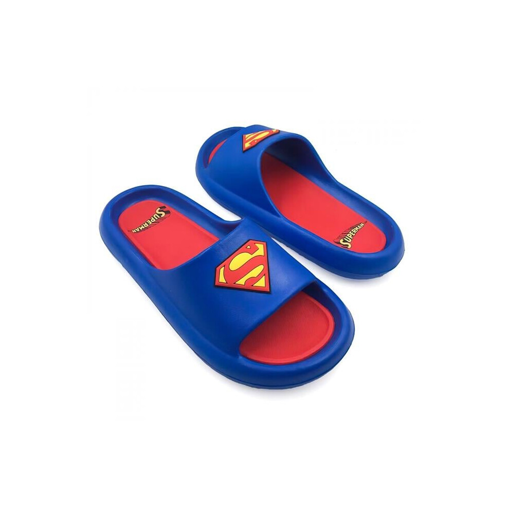 Superman 872384-size7-8 Logo Mens Cloud Comfort Foam Slide Sandals - Size 7-8