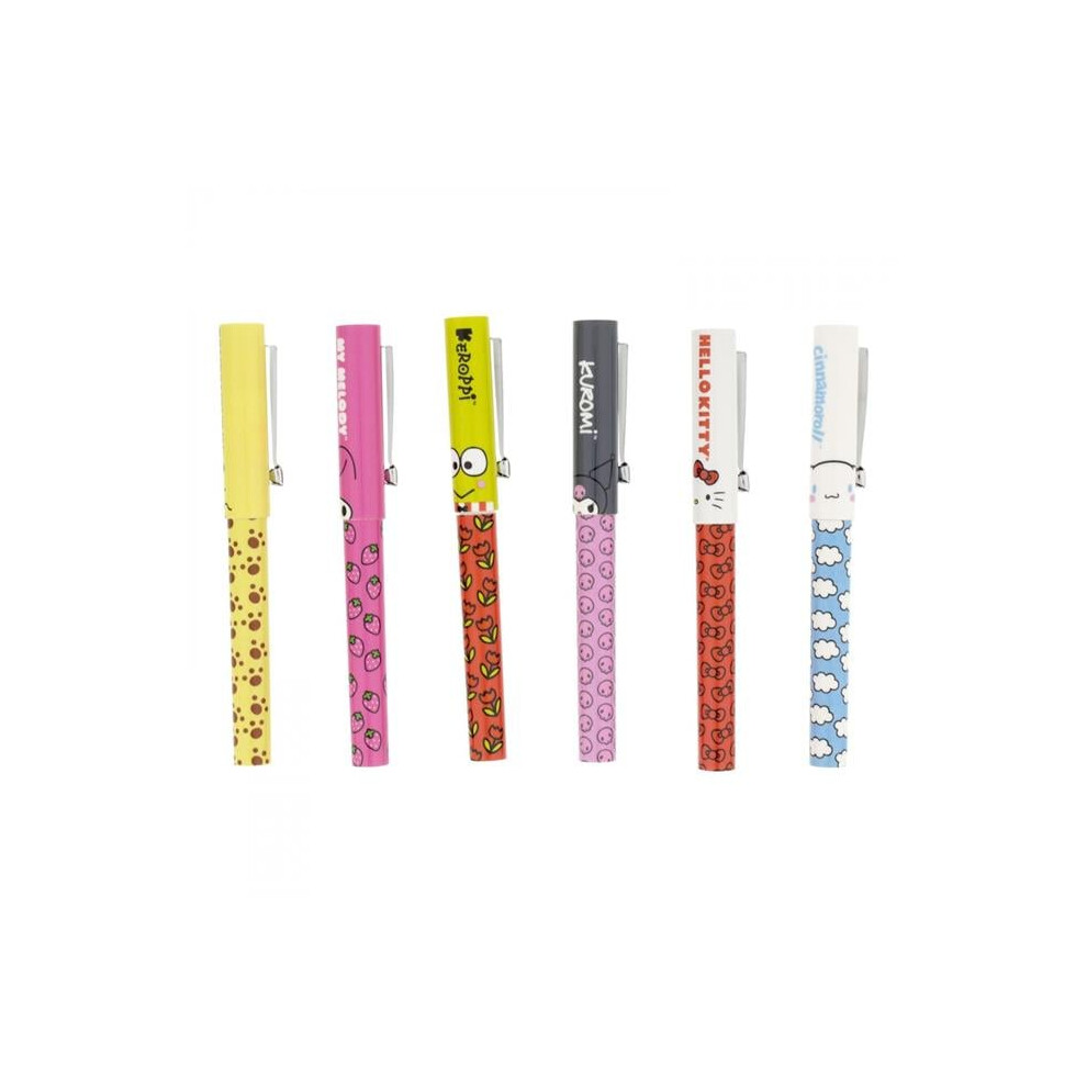 Hello Kitty 886107 & Friends Sanrio Pen Set - Pack Of 6 Black