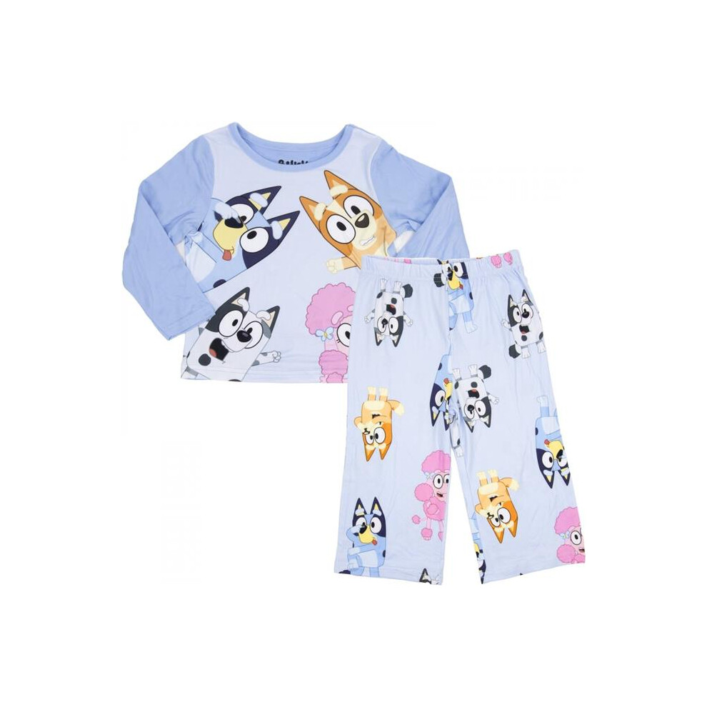 Bluey 879258-toddler2t Bluey Long Sleeve Characters All Over Print Toddlers 2-Piece Pajamas - Assorted Color - Toddler 2T