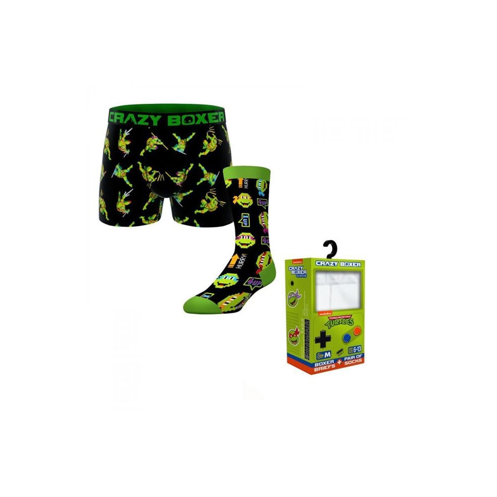 Teenage Mutant Ninja Turtles 885603-medium-32 Crazy Boxers Teenage Mutant Ninja Turtles Boxer Briefs & Socks Game Box Set - Medium - 32-34