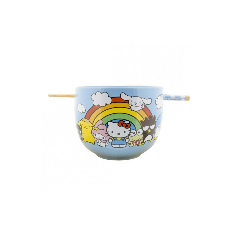 Hello Kitty 888037 Hello Kitty & Friends Rainbow Skies Ramen Bowl with Chopsticks-image-OPC-PGB6C6Z-NEW
