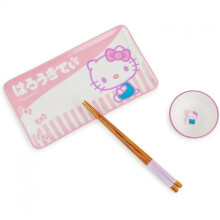Hello Kitty 888053 Hello Kitty Sanrio Tokyo Pink Boxed Ceramic Sushi Set - 3 Piece