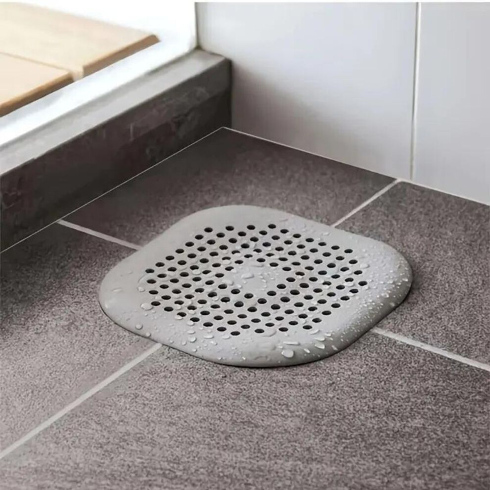 (grey) Shower Drain Plug Hair Catcher Stopper Kitchen Sink Strainer Sewer Silicone Bathroom Floor Bathtub Water Filter Home Accessories