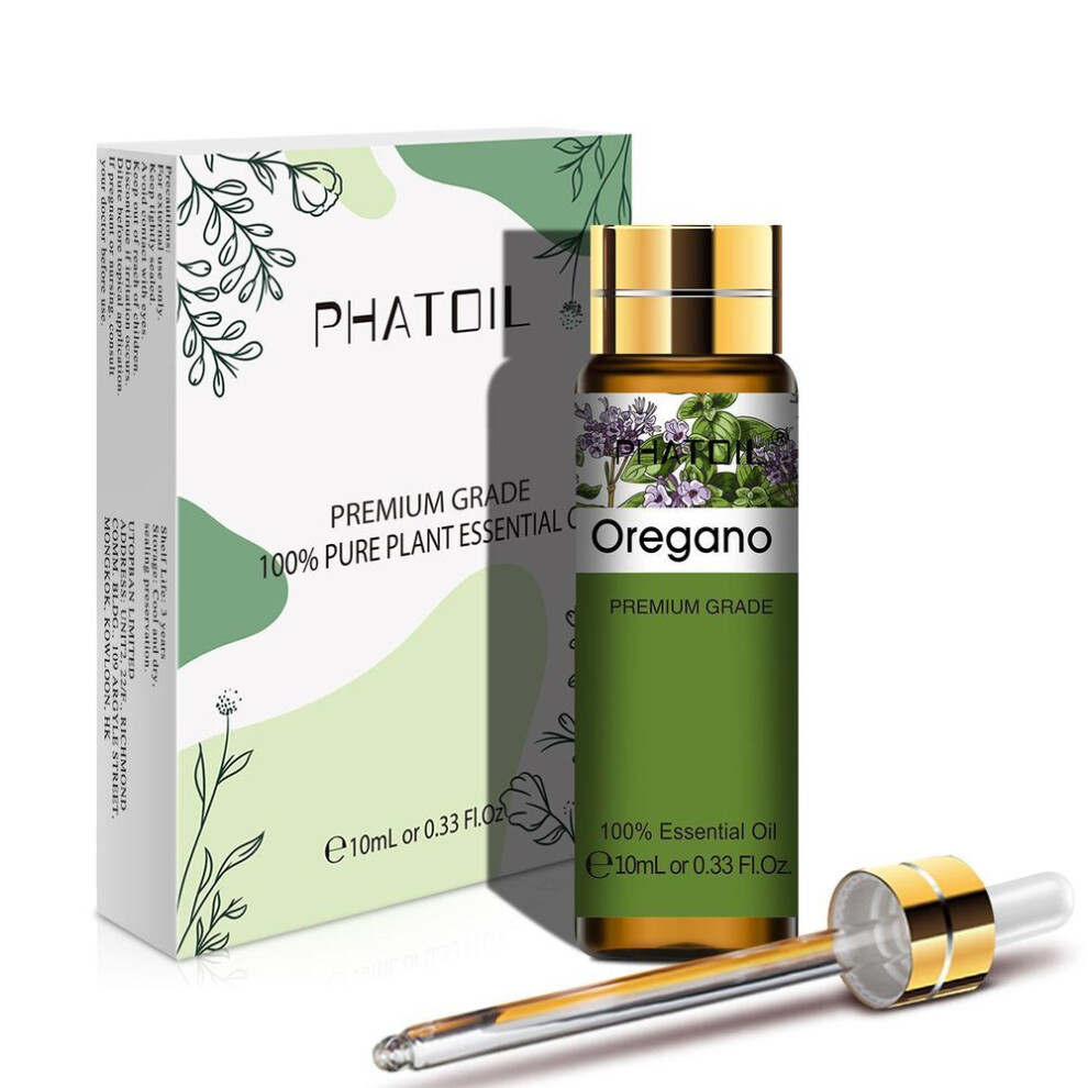 (as the picture, Oregano) Phatoil 10ml With Dropper Lavender Vanilla Eucalyptus Pure Natural Essential Oils Rose Jasmine Ylang Ylang Diffuser Aroma Oil