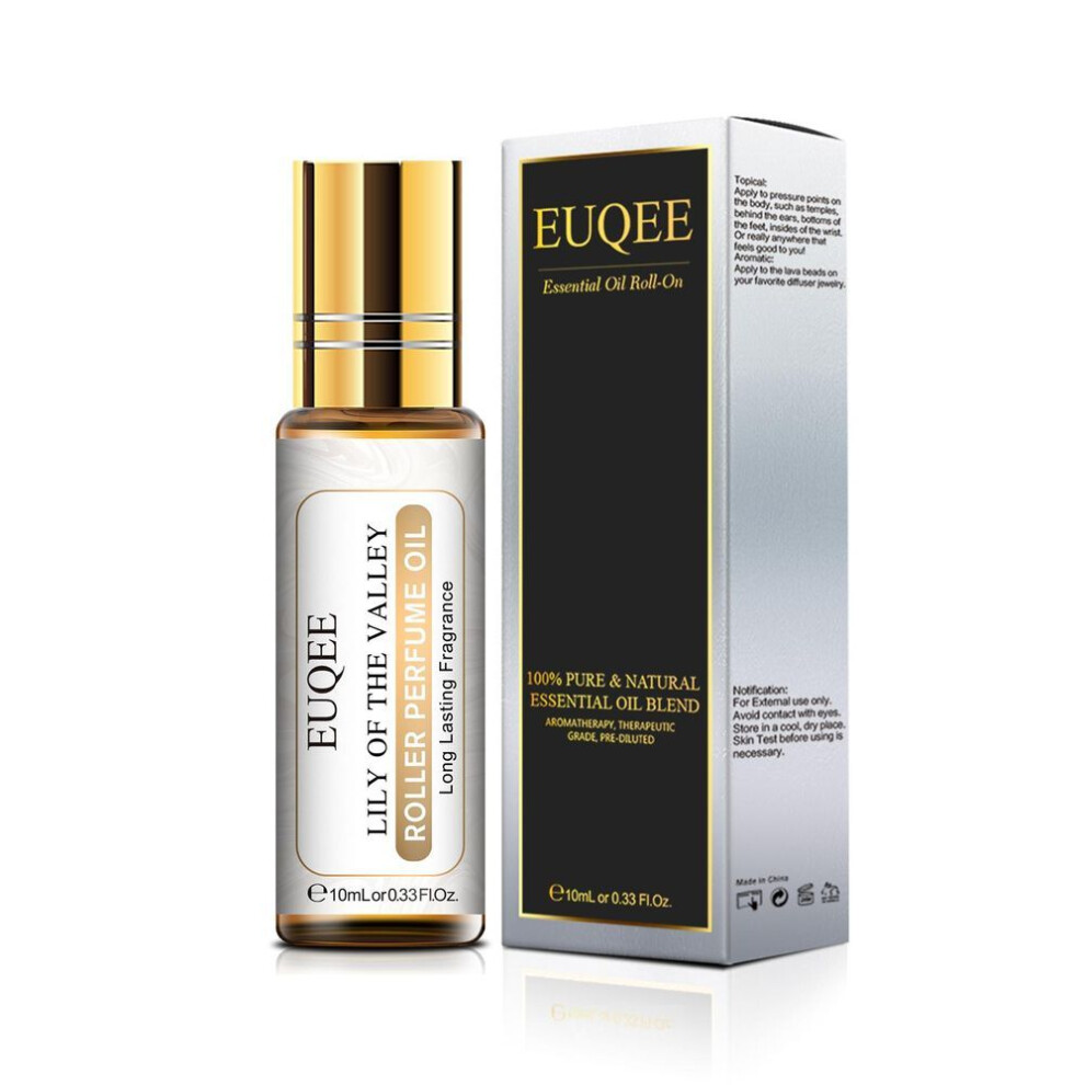 (as the picture, Lily of the valley) 10ml Euqee Roller Perfume Oil For Humidifier Fragrances Beauty Skin Care Air Purifier Parma Violet Angle Coconut& Vanilla Floral Essential Oil