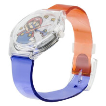 Super Mario Bros 887682 Super Mario Bros. Mario Profile Translucent Straps Analog Kids Watch