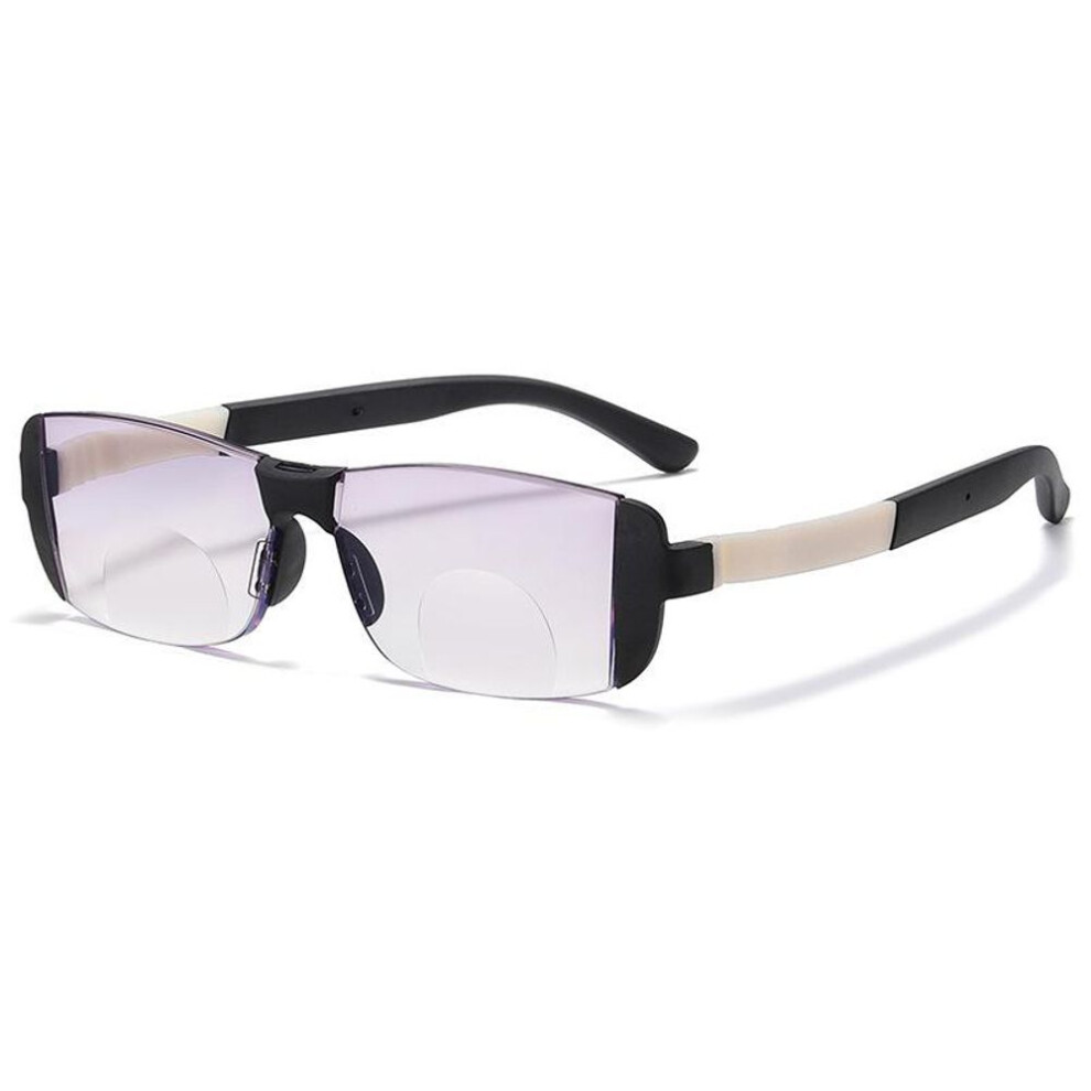 (black, 3.0) Progressive Bifocal Reading Glasses Women Men Vintage Retro Blue Light Blocking Presbyopia Unisex Trendy Near Far Eyewear