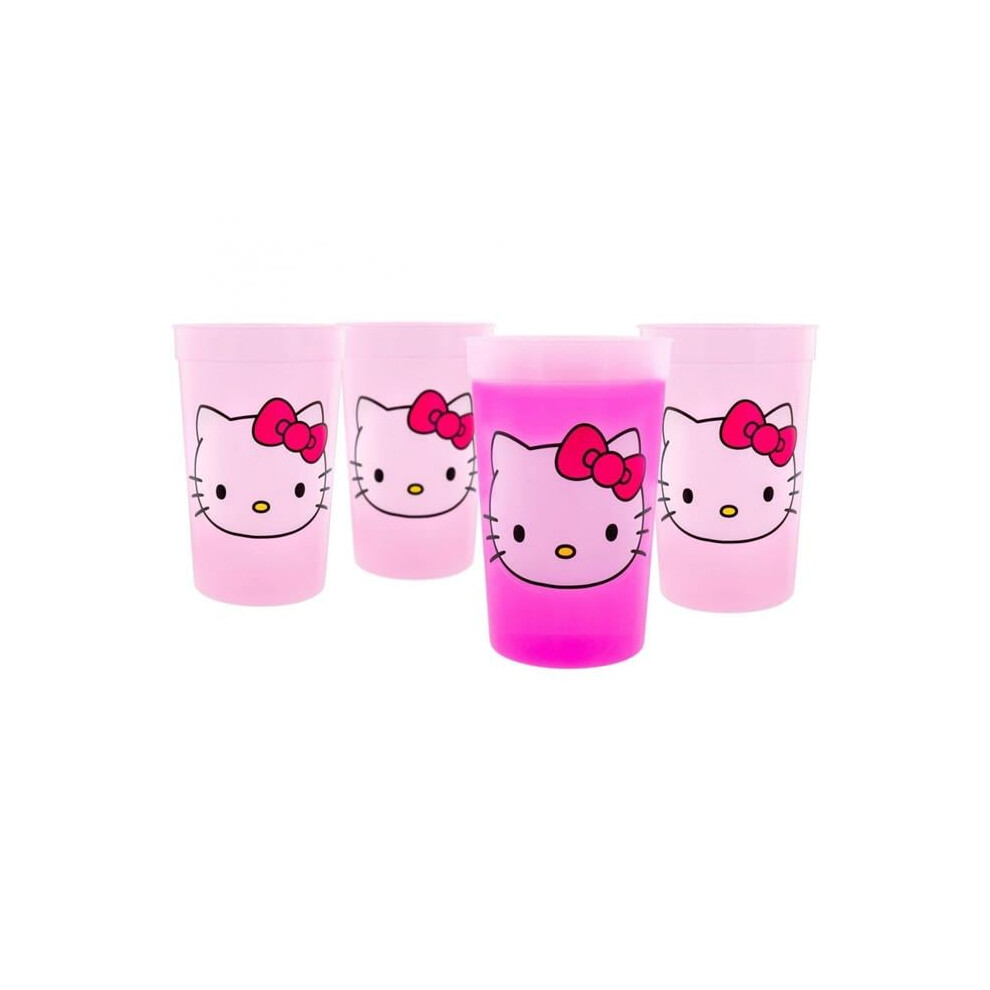 Photos - Mug / Cup Hello Kitty 888781  Color Changing Cup - Pink - Pack of 4 