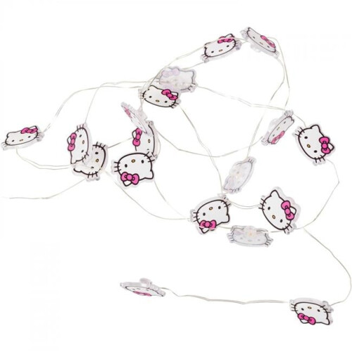 Hello Kitty Hello Kitty 888786 Hello Kitty Face Logo Decorative LED String Lights - Pink & White - 20 Count