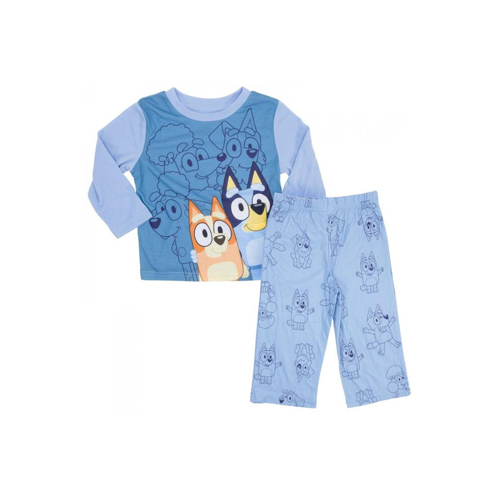 Bluey 879263-toddler3t Bluey & Bingo Long Sleeve All Over Print Toddlers 2-Piece Pajamas - Toddler 3T