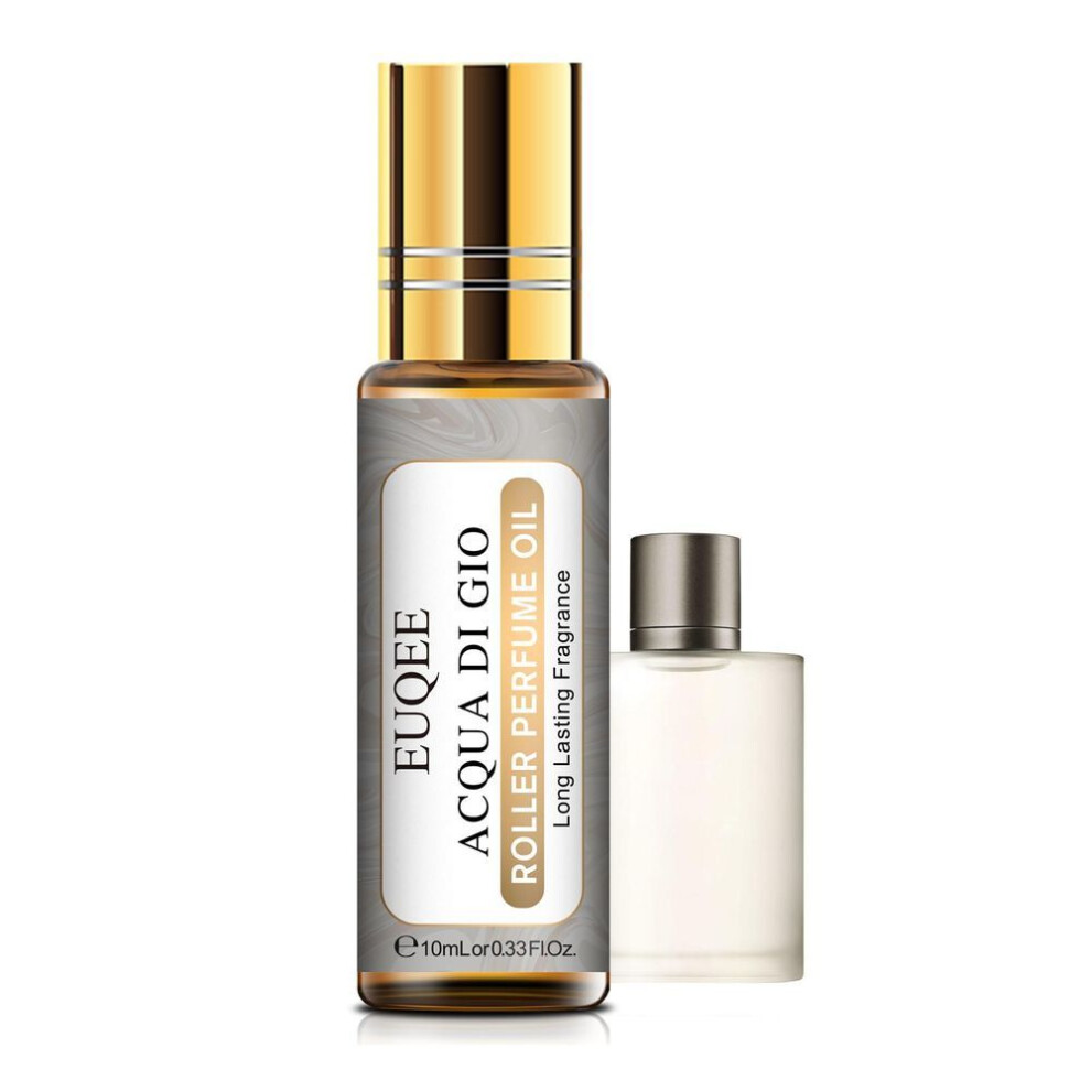 (as the picture, Acqua di Gio) 10ml Euqee Roller Perfume Oil For Diffuser Massage Healthy Calming Air Fresh Care Diy Perfume Angel White Musk Coconut& Vanilla Essential Oil
