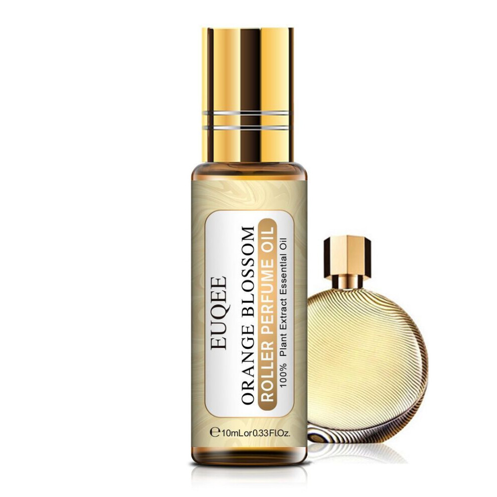 (as the picture, Orange Blossom) 10ml Euqee Roller Perfume Oil For Diffuser Massage Healthy Calming Air Fresh Care Diy Perfume Angel White Musk Coconut& Vanilla Essential Oil