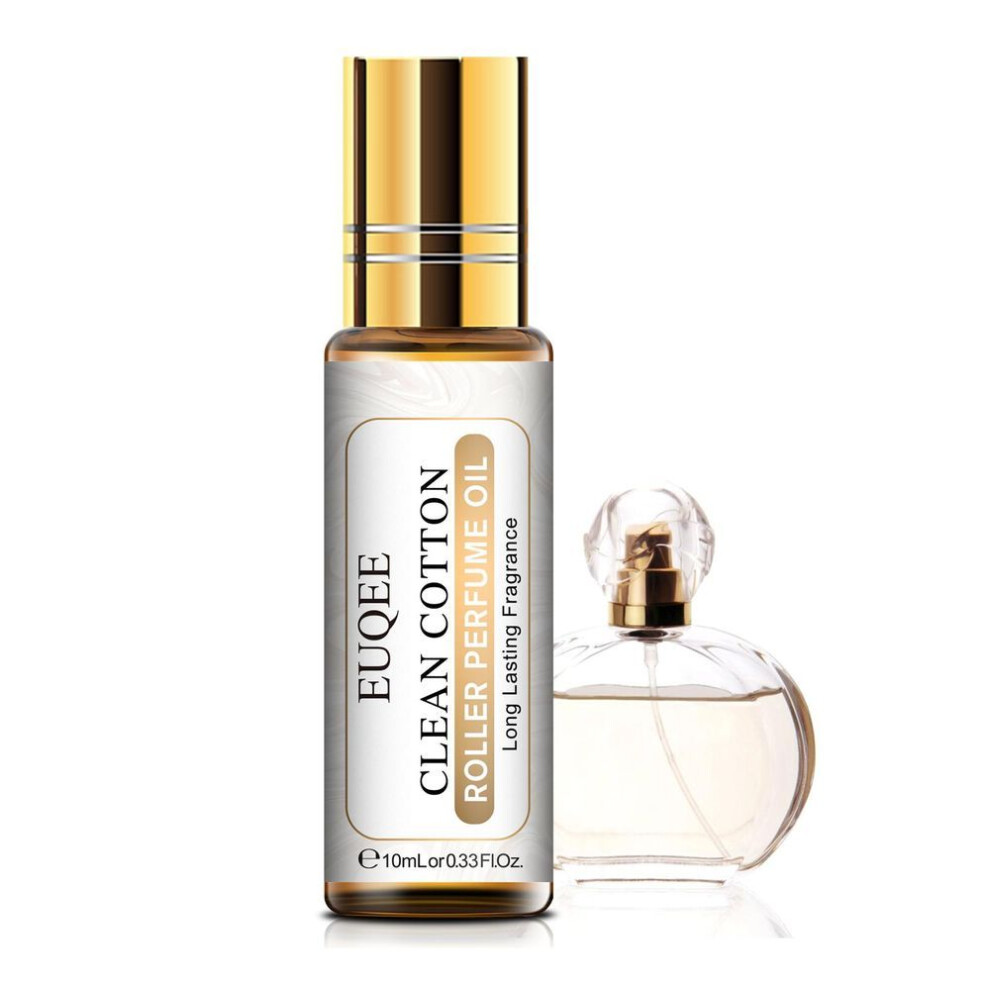 (as the picture, Clean Cotton) 10ml Euqee Roller Perfume Oil For Diffuser Massage Healthy Calming Air Fresh Care Diy Perfume Angel White Musk Coconut& Vanilla Essential Oil