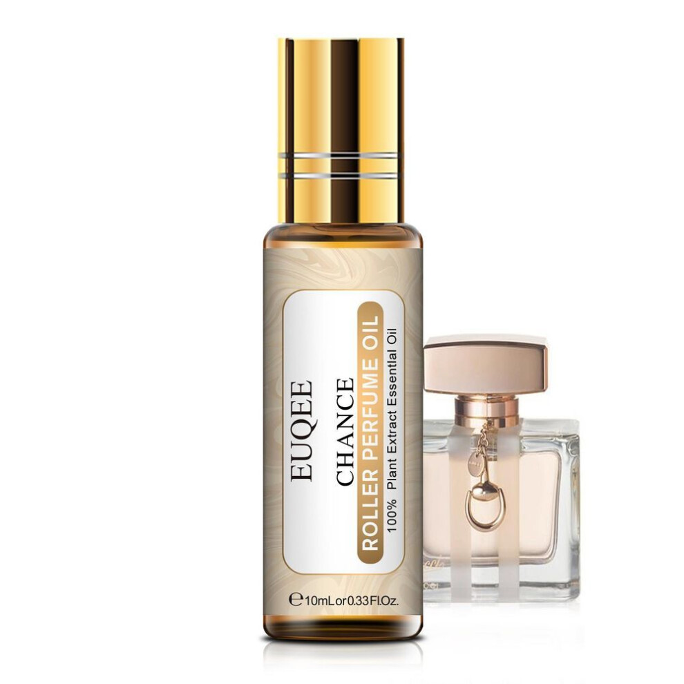 (as the picture, CHANCE) 10ml Euqee Roller Perfume Oil For Diffuser Massage Healthy Calming Air Fresh Care Diy Perfume Angel White Musk Coconut& Vanilla Essential Oil