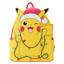 Pokemon 879790 Pokemon Pikachu Santa Hat Light Up Mini Backpack by Loungefly - Multi Color