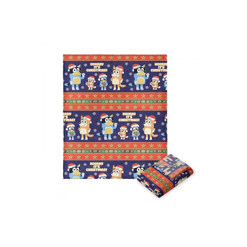 Bluey 887455 Bluey Holiday Stripe Heelers Throw Blanket