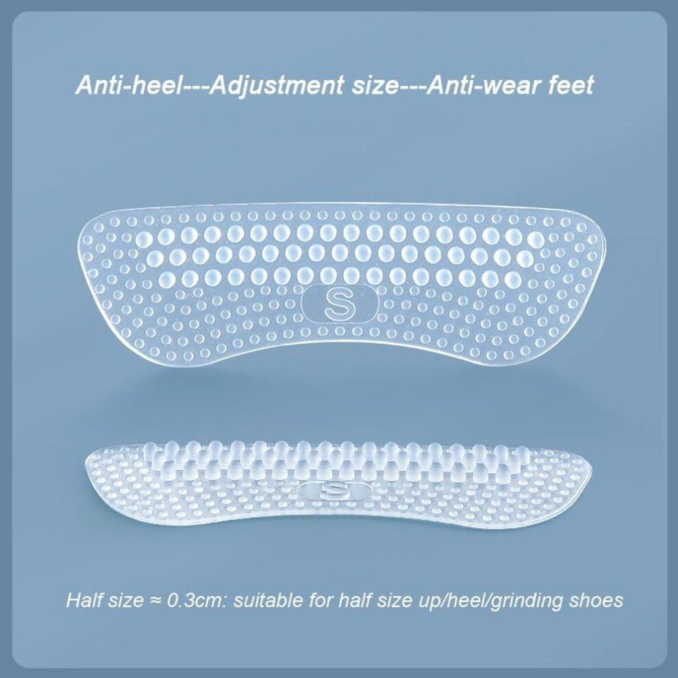 (transparent, S) NO.8 Upgrade Silicone Heel Stickers Heels Grips for Women Men Anti Slip Heel Cushions Non-Slip Inserts Pads Foot Heel Care Protector