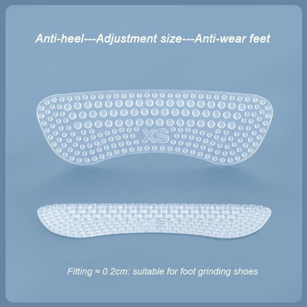 (transparent, XS) NO.8 Upgrade Silicone Heel Stickers Heels Grips for Women Men Anti Slip Heel Cushions Non-Slip Inserts Pads Foot Heel Care Protector