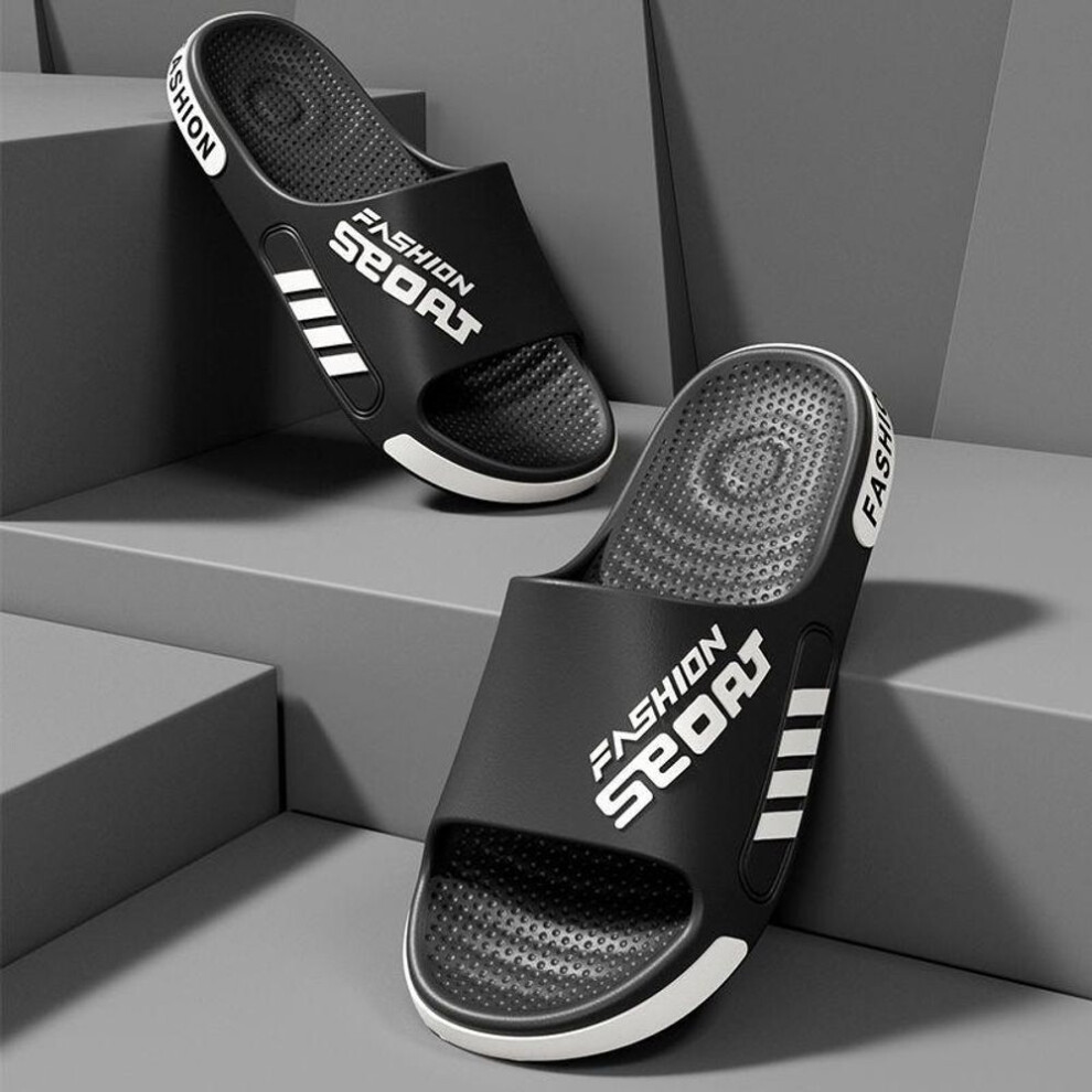 (black, 42-43) Stylish Men's and Women's Indoor Outdoor Non-Slip Slippers for Home and Summer Wear