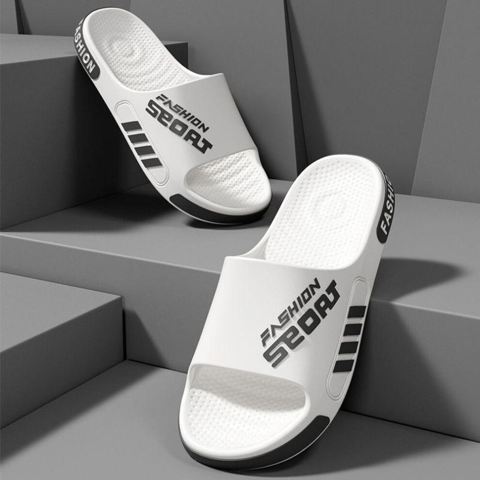 (white, 44-45) Stylish Men's and Women's Indoor Outdoor Non-Slip Slippers for Home and Summer Wear