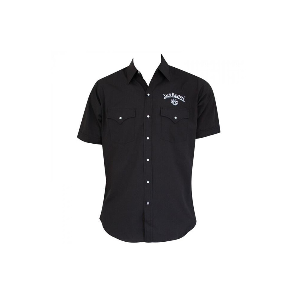 Jack Daniels 889536-Xlarge Mens Black Button Down Shirt, Extra Large