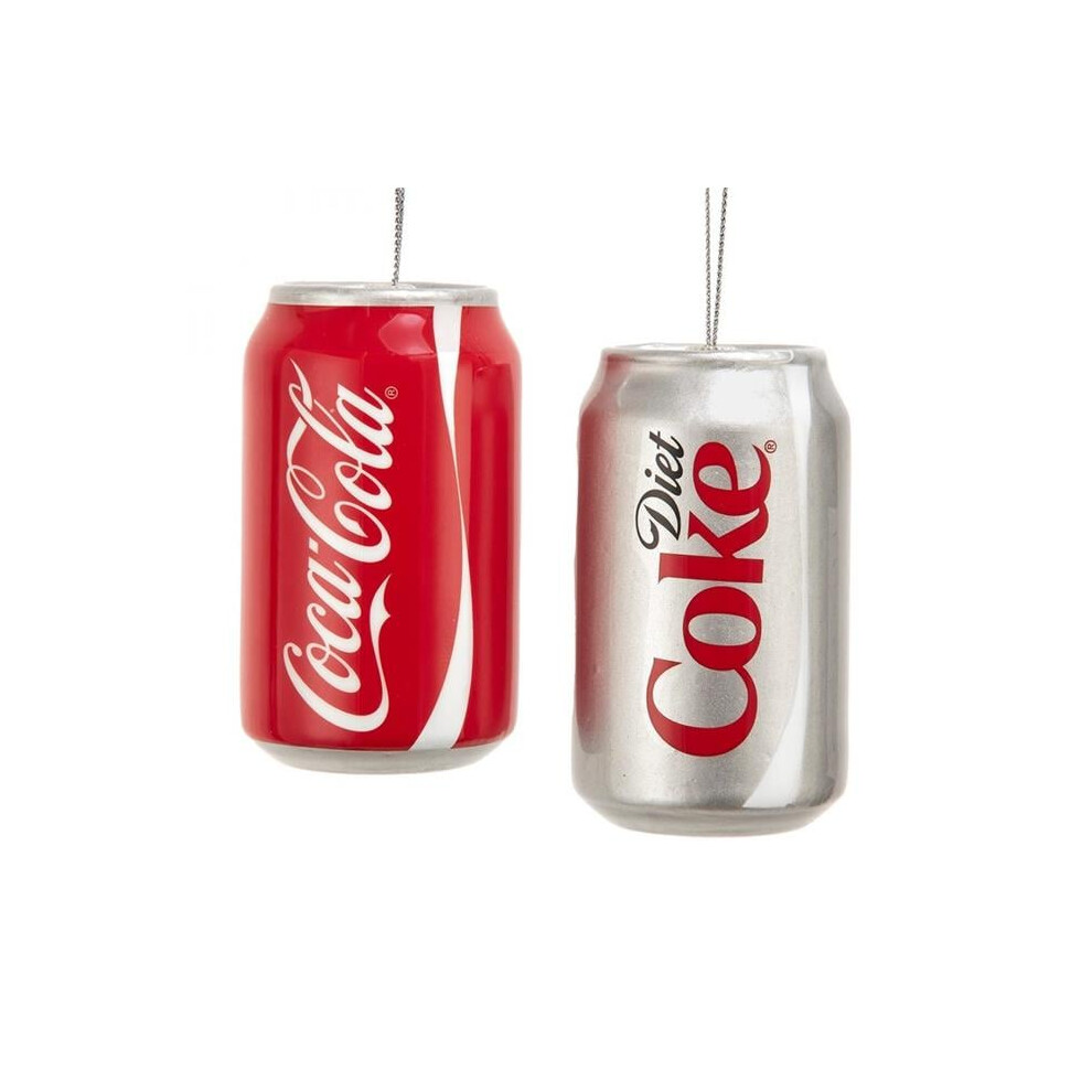 Coca-Cola 875771 Coca-Cola Coke & Diet Coke Classic Can Ornaments - Pack of 2