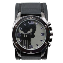 Punisher wtchpunsymdualfas Punisher Symbol Watch with Dual Fasten Adjustable Strap