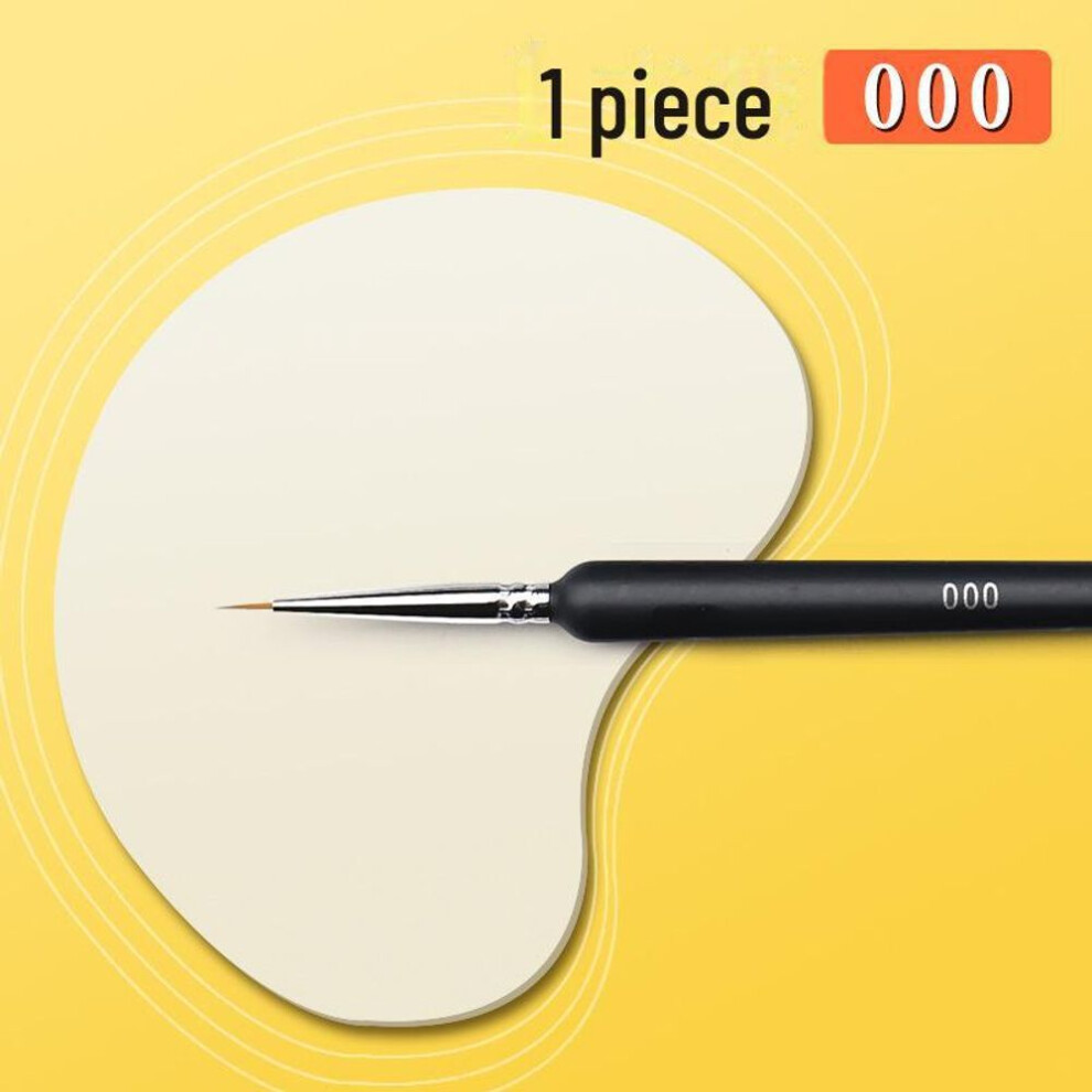 (black, Size 000, Single) "Wolf Hair Fine Brush Set for Acrylic, Oil, Watercolor, Gouache & Chinese Painting