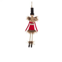 MDR Trading AB-27-NIKOLAI-51-Q01 8 in. Brown Bearded Soldier with Top Hat Ornament - Red, Black & Brown