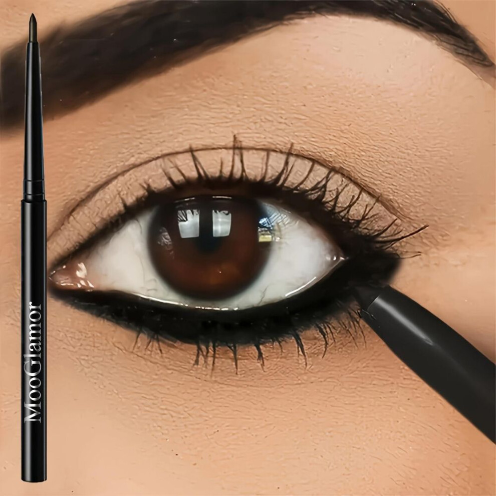 (black) Waterproof & Sweat-proof Black Eyeliner Pencil - Long-lasting, Smudge-proof For Bold Eye Makeup
