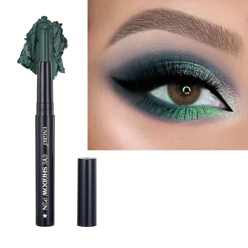 (as the picture, 10) Luxurious Shimmer & Matte Eyeshadow Stick Easy Application Long-lasting Waterproof Eye Makeup Natural & Black Tones With Blue & Green High
