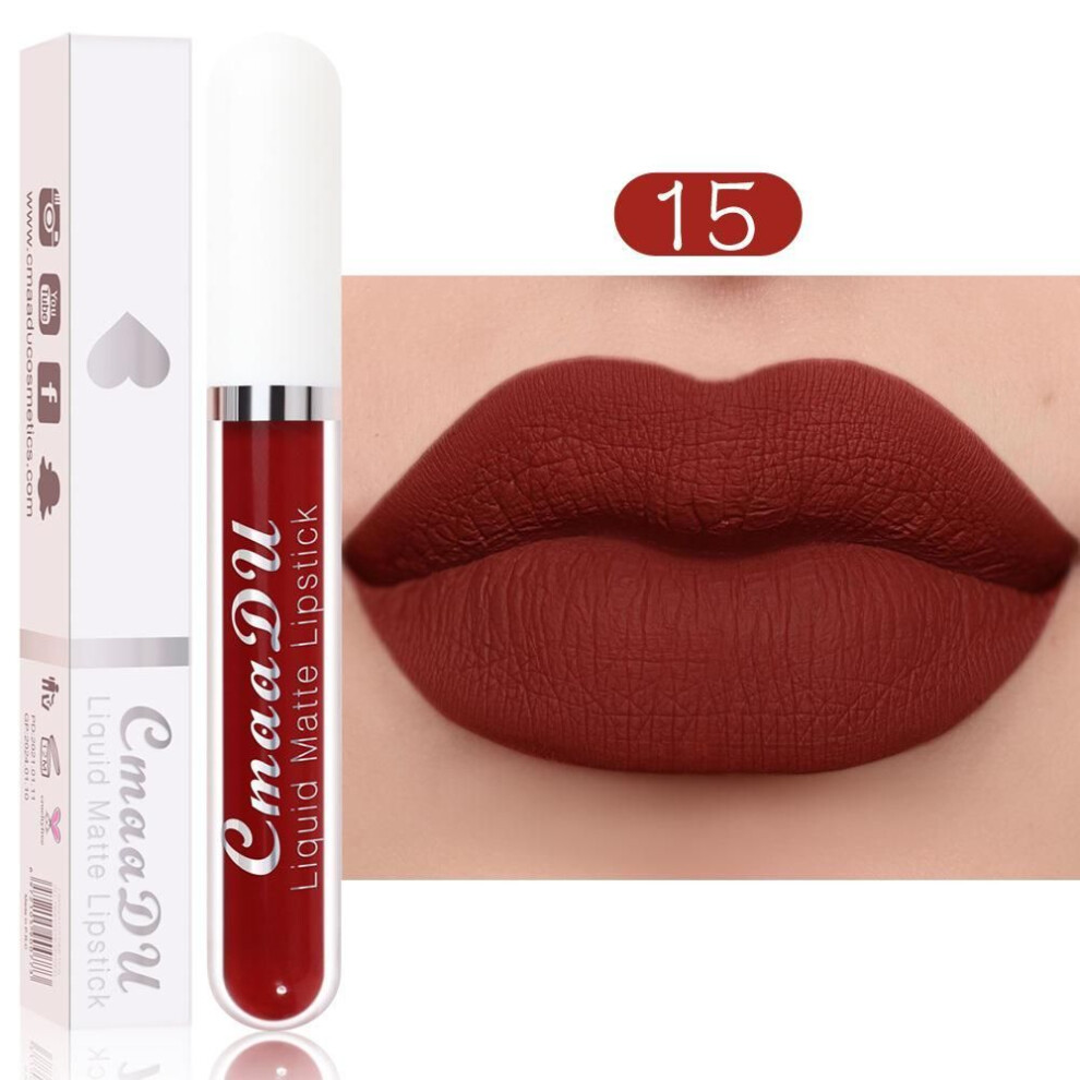 (15) Matte Velvet Lip Gloss Liquid Lipstick Highly Pigmented Long Lasting Lip Gloss Red Natural Nude Waterproof Lip Makeup