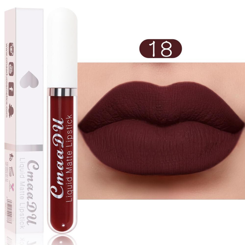 (18) Matte Velvet Lip Gloss Liquid Lipstick Highly Pigmented Long Lasting Lip Gloss Red Natural Nude Waterproof Lip Makeup