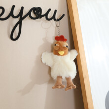 (brown white) Funny Egg Laying Chicken Prank Toy Abstract Animal Stuffed Doll Creative Gift