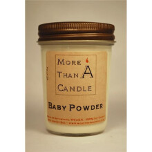 More Than A Candle BPD8J 8 oz Jelly Jar Soy Candle, Baby Powder
