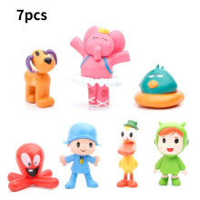 Pocoyo Charakter Figuren-Set, 7 bunte Miniaturen (4-8 cm) für Kinder, süße Cartoon-Figuren als Geschenk