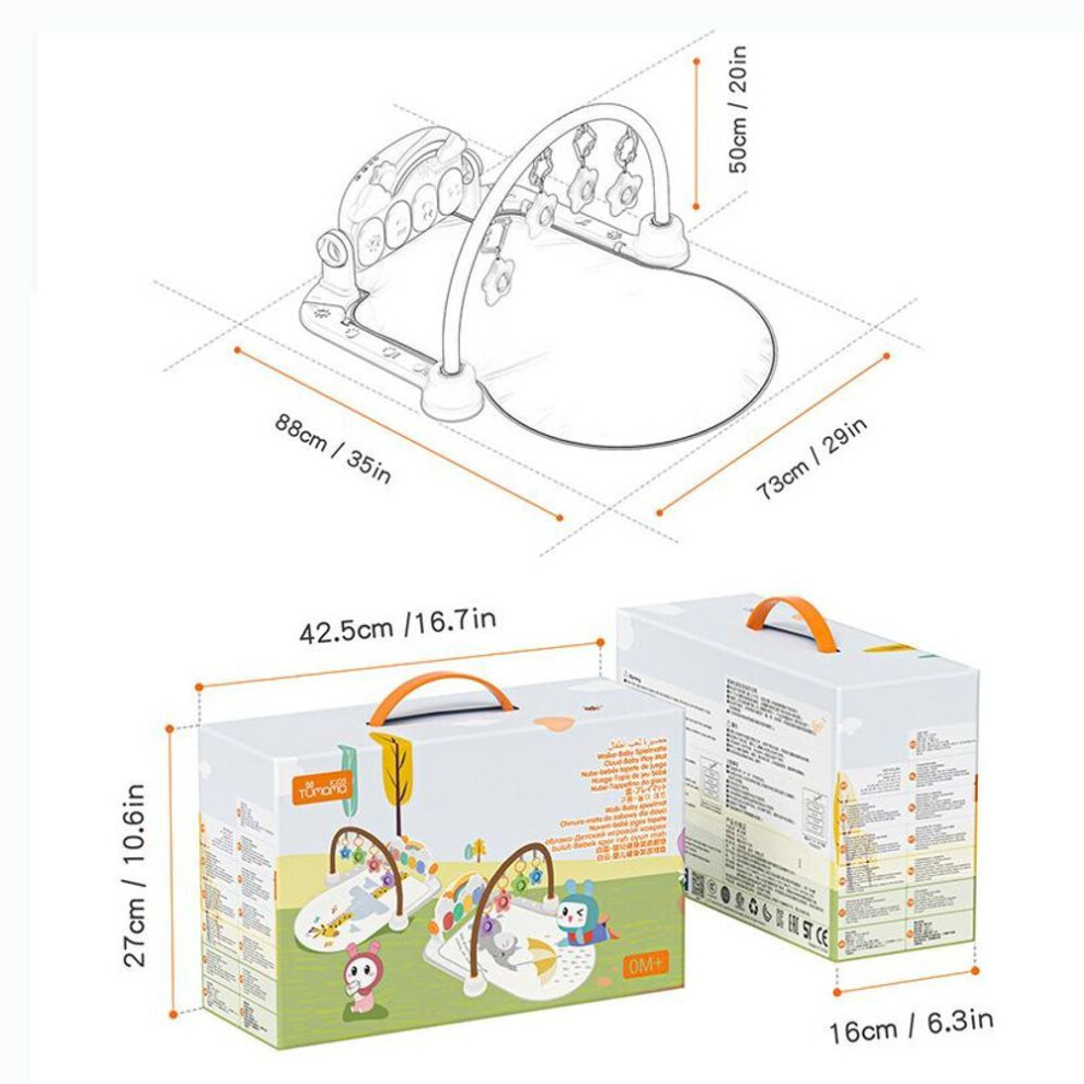 (as the picture, 88*73*50cm) TUMAMA Kick and Play Piano Baby Gym,Baby Activity Play Gym,Early Development Playmats Toy Christmas Gifts for Babies and Newborn Boys Girls