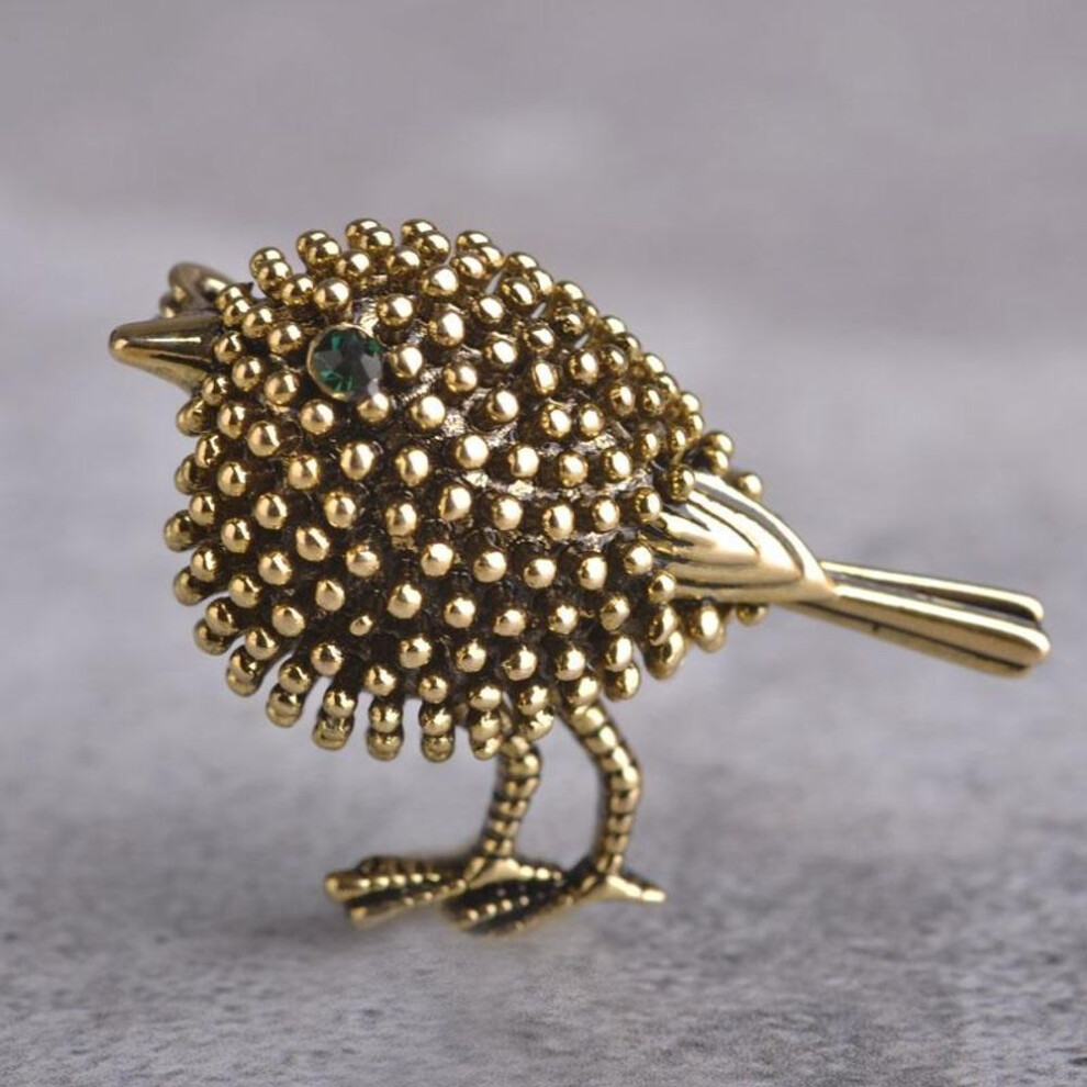 (gold) Blucome Lovely Little Bird Dress Banquet Decoration Women Brooch Hijab Pins Length 3.3*Width 2.7