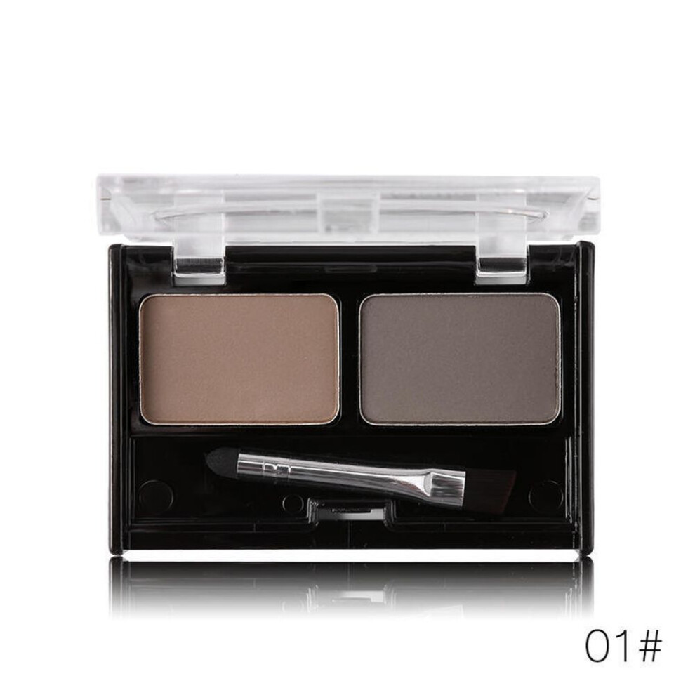 (1) Double Color Eyebrow Powder Makeup Palette Eyebrow Enhancers 3D Eye Brows Shadow Beauty With Brush