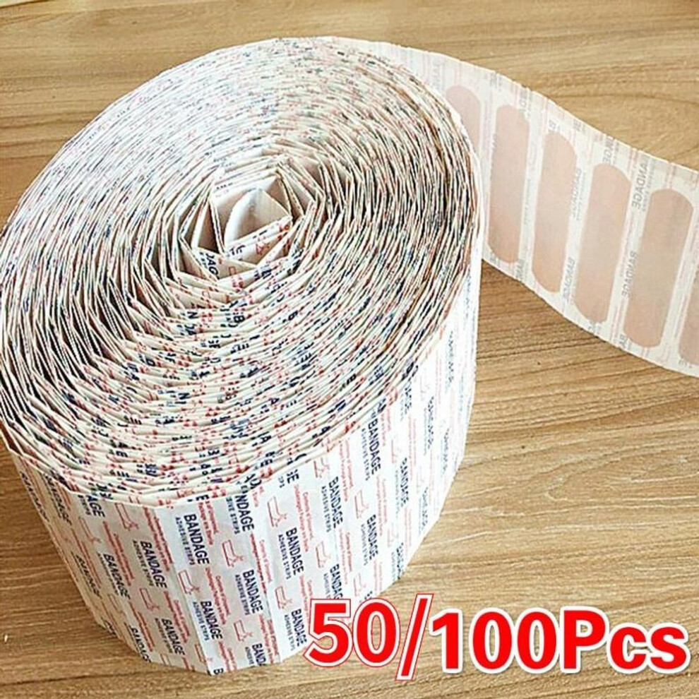 (100Pcs) Band-aids Waterproof Breathable Cushion Adhesive Plaster Wound Hemostasis Sticker Band First Aid Bandage Medical Gauze